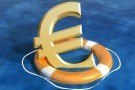 Illustration of the sinking euro being saved